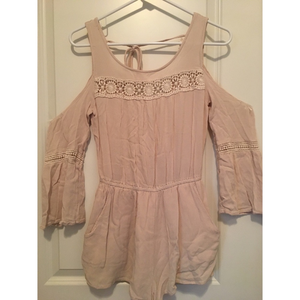 Cream Cold Shoulder Romper